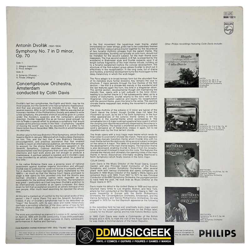 Dvořák*, Concertgebouw Orchestra, Amsterdam*, Colin Davis*: Symphony No. 7 In D Minor Op. 70 (LP, RP, Whi) - DD Music Geek