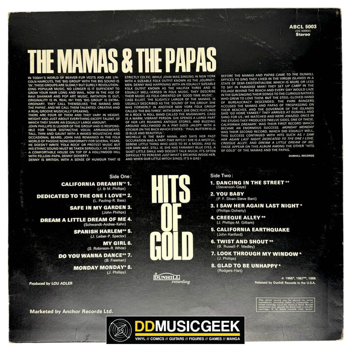 The Mamas And The Papas*: Hits Of Gold (LP, Comp, RE, RP) - DD Music Geek