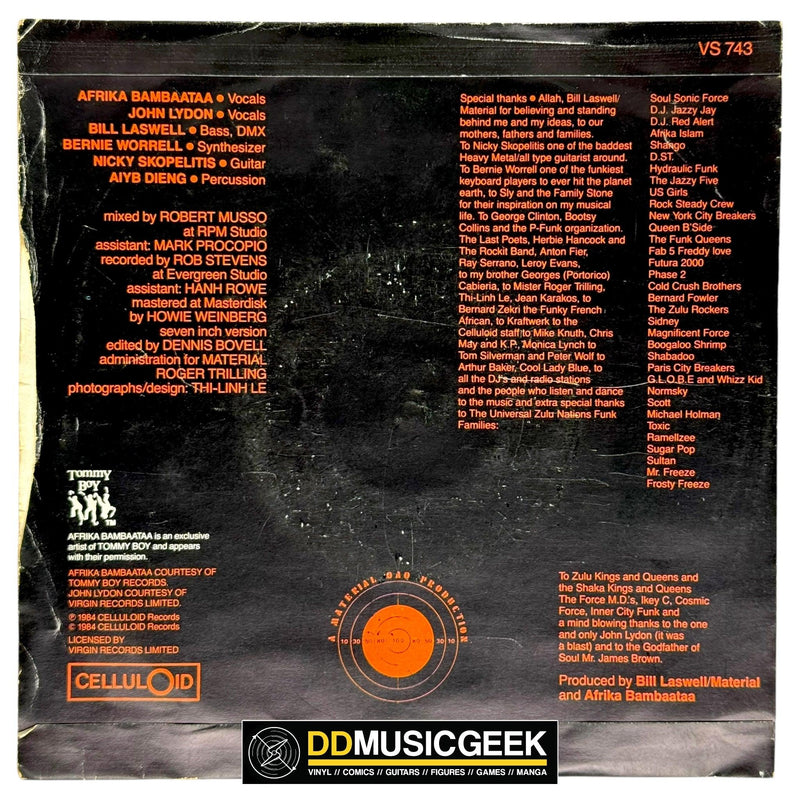 Time Zone Featuring John Lydon & Afrika Bambaataa: World Destruction (7", Single) - DD Music Geek