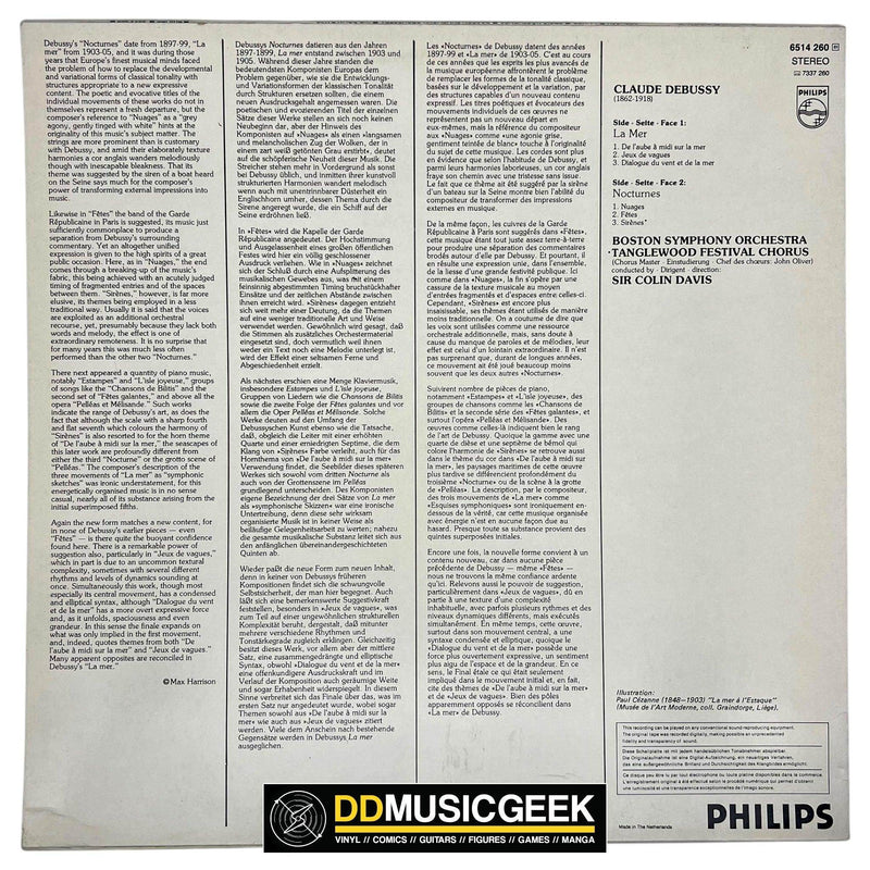Debussy* – Boston Symphony Orchestra, Sir Colin Davis: La Mer / Trois Nocturnes (LP) - DD Music Geek