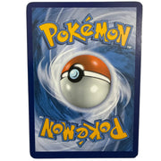 A Pokémon card back featuring a large red-and-white Pokémon ball centered on a blue swirling background, with the Pokémon logo in yellow at the top and mirrored at the bottom.