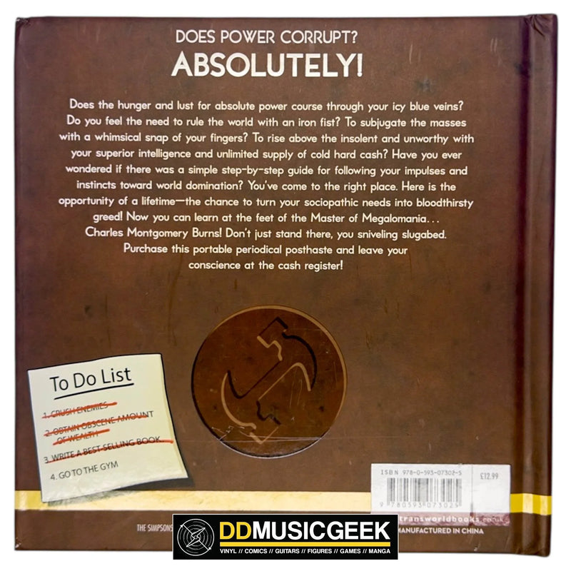 C. Montgomery Burns' Handbook of World Domination by Matt Groening - DD Music Geek