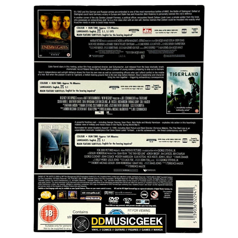 Modern War Collection: Enemy At The Gates / Tigerland / The Thin Red Line [Preowned DVD] - DD Music Geek