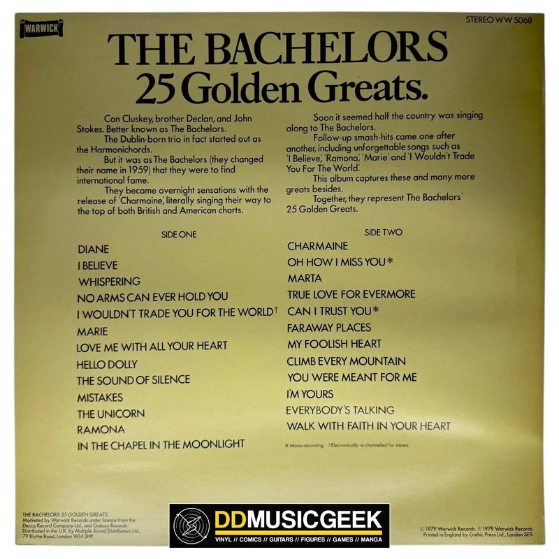 The Bachelors: 25 Golden Greats (LP, Comp) - DD Music Geek