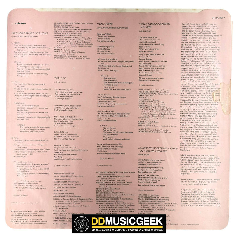 Lionel Richie: Lionel Richie (LP, Album, RE, Gat) - DD Music Geek