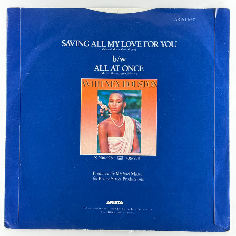 Whitney Houston: Saving All My Love For You - Very Good Plus (VG+) / Very Good (VG)