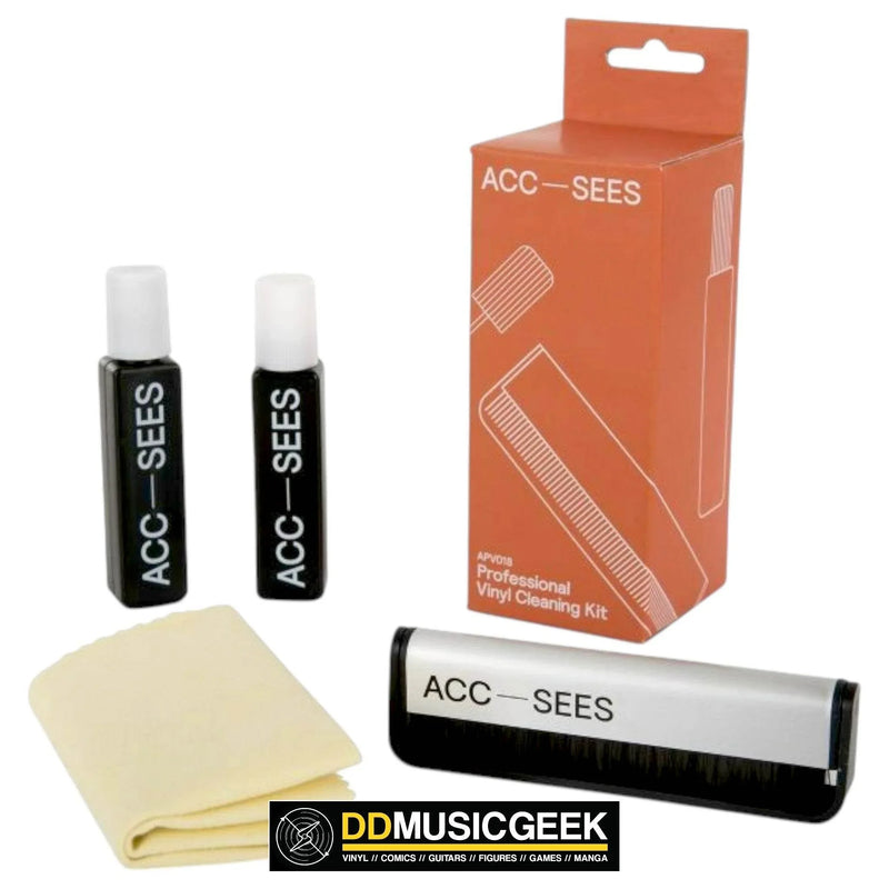 Acc-Sees Professional Vinyl Record Cleaning Kit With Brush, Cloth, Fluid & Stylus Cleaner - DD Music Geek