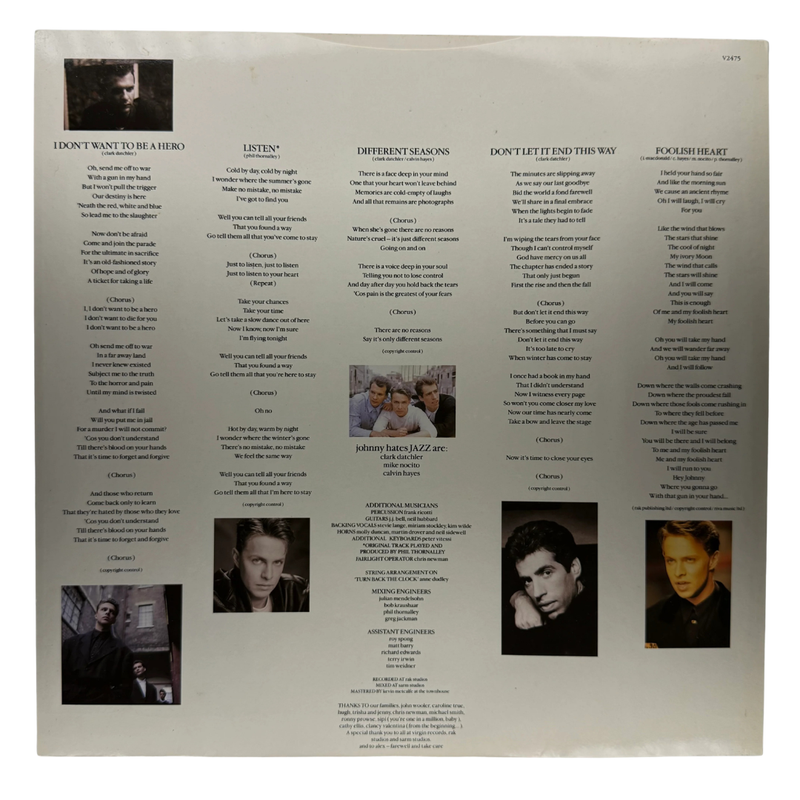 Johnny Hates Jazz - Turn Back The Clock | Vinyl LP | Preowned