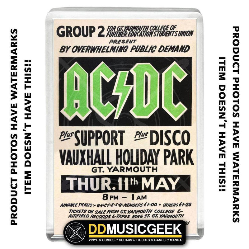 AC/DC at Vauxhall Holiday Park, Great Yarmouth - Poster Print - Small Fridge Magnet - DD Music Geek