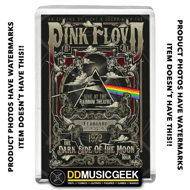 Pink Floyd, Rainbow Theatre, 1972, The Dark Side Of The Moon Tour - Poster Print - Small Fridge Magnet - DD Music Geek