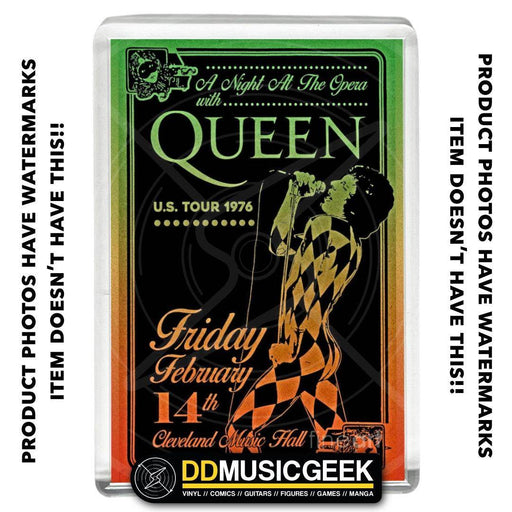 Queen, A Night At The Opera, US Tour 1976, Cleveland Music Hall, Friday 14th February 1976 - Poster Print - Large Fridge Magnet - DD Music Geek