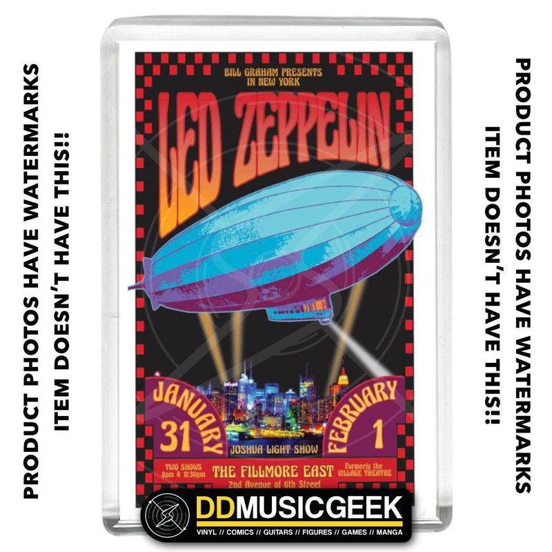 Led Zeppelin, The Filmore East - Poster Print - Small Fridge Magnet - DD Music Geek