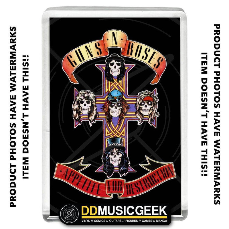 Guns N Roses, Appetite For Destruction - Logo Print - Small Fridge Magnet - DD Music Geek