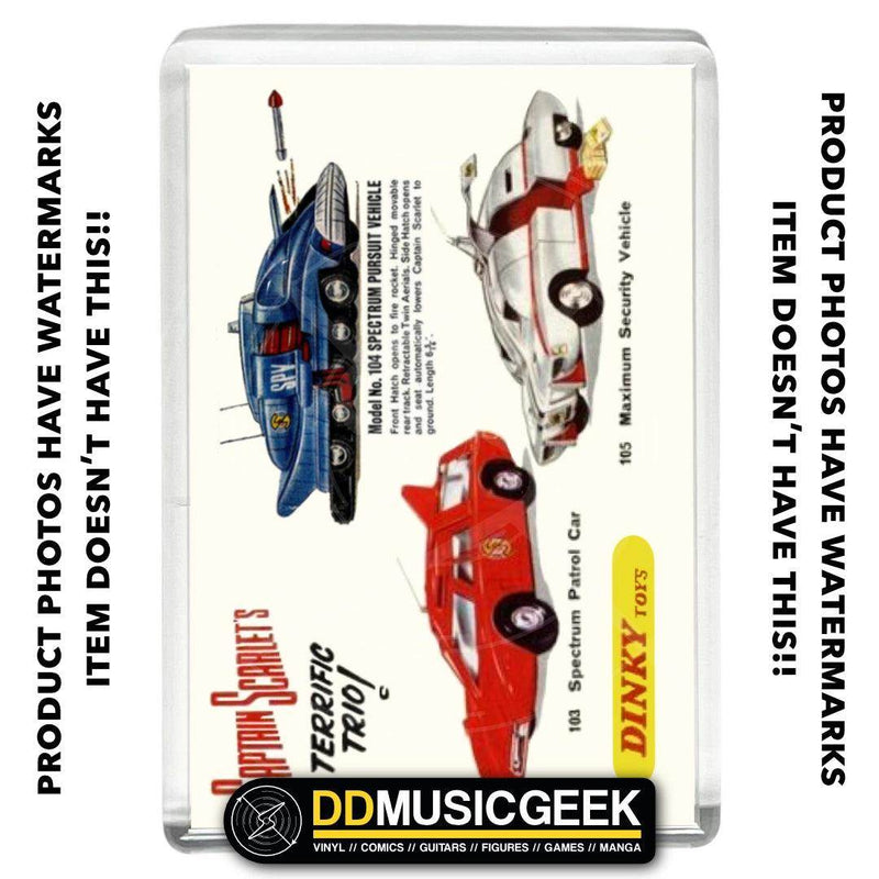 Dinky Toys Captain Scarlet Terrific Trio - Print - Small Fridge Magnet - DD Music Geek