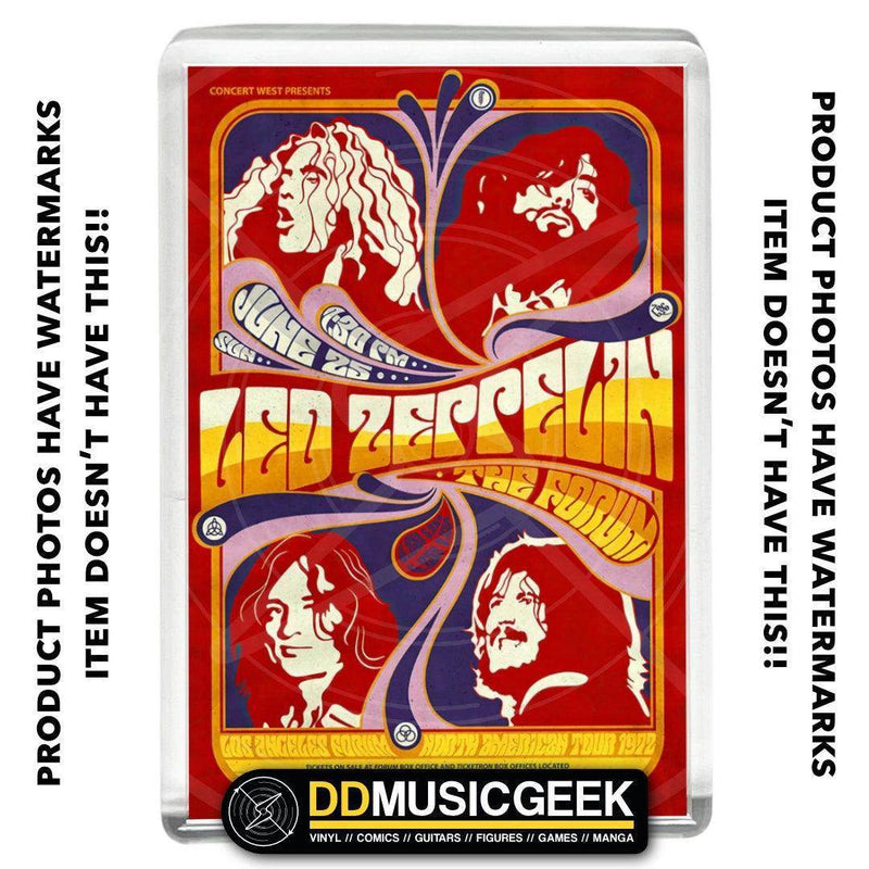 Led Zeppelin, The Forum, 25th June 1972 - Poster Print - Small Fridge Magnet - DD Music Geek