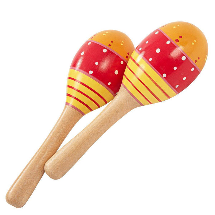 PP World 'Early Years' Wooden Maracas ~ Red/Yellow - DD Music Geek