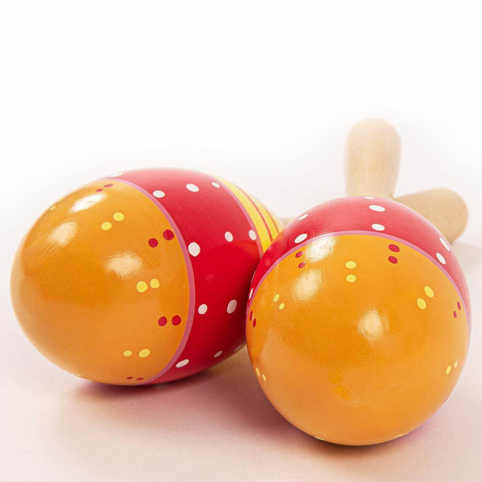 PP World 'Early Years' Wooden Maracas ~ Red/Yellow - DD Music Geek