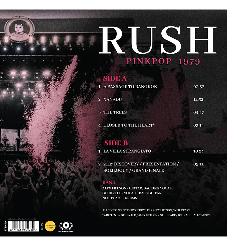 Rush – Pinkpop 1979 (Limited Edition 12-Inch Album on 180g Pink Vinyl)