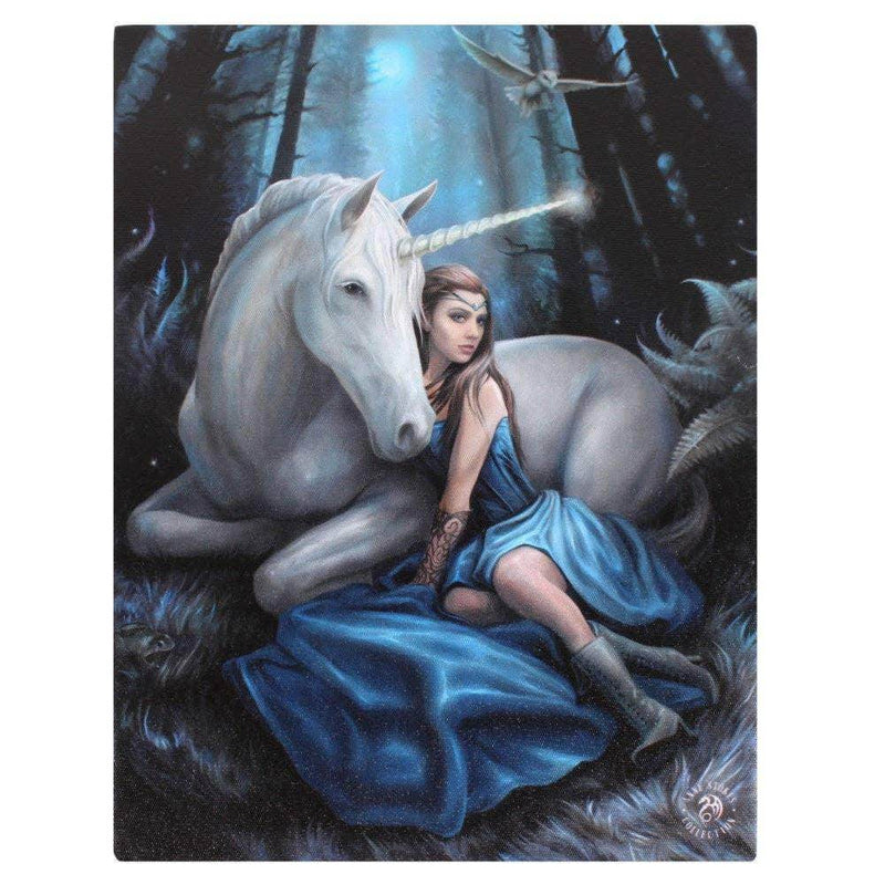 19x25cm Blue Moon Canvas Plaque by Anne Stokes - DD Music Geek