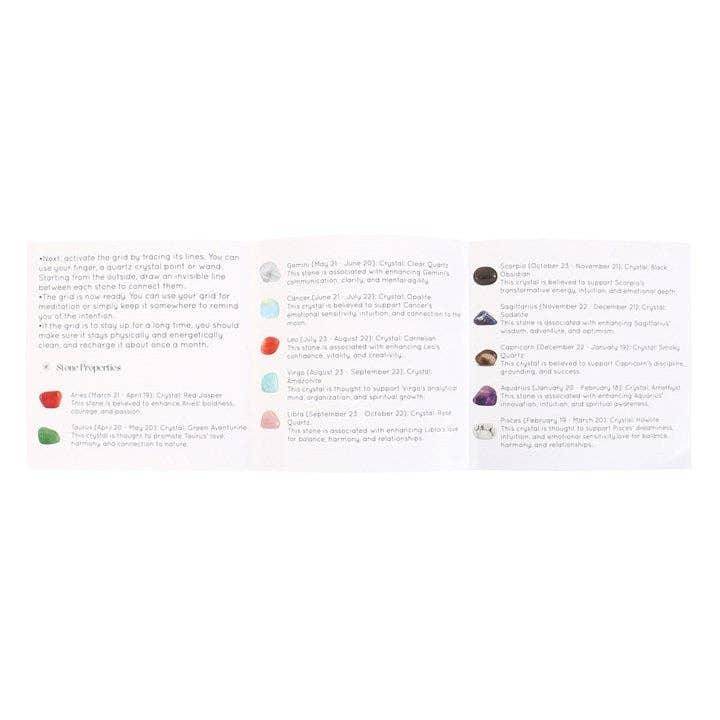 Astrology Wheel Zodiac Crystal Grid Set - DD Music Geek