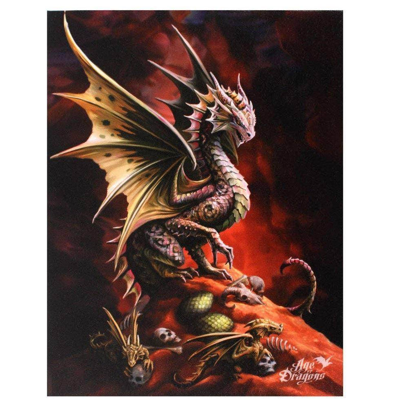 19x25cm Desert Dragon Canvas Plaque by Anne Stokes - DD Music Geek