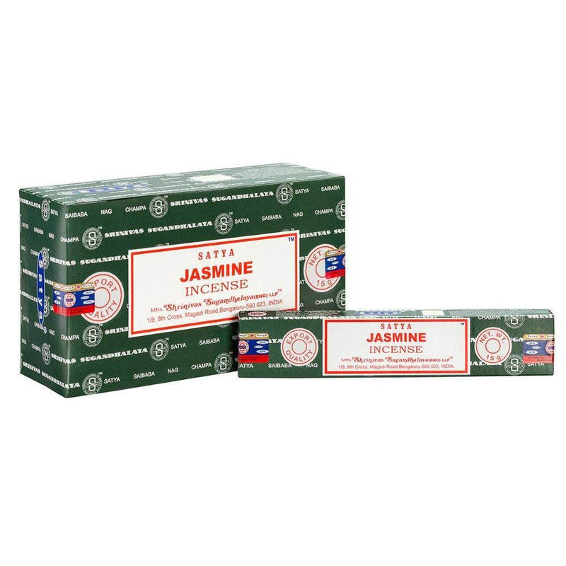 Set of 12 Packets of Jasmine Incense Sticks by Satya - DD Music Geek