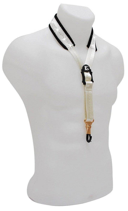 BG Saxophone Glam Strap ~ White ~ Alto, Tenor Sax - DD Music Geek