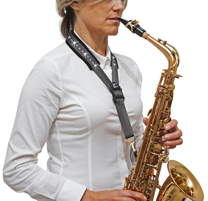 BG Saxophone Glam Strap ~ Black ~ Alto, Tenor Sax - DD Music Geek