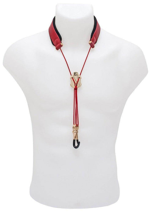 BG Saxophone Leather Strap ~ Red ~ Alto, Tenor Sax - DD Music Geek