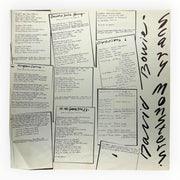 DD Music Geek vintage 1980 David Bowie Scary Monsters vinyl LP lyrics insert with sepia brown text on white paper