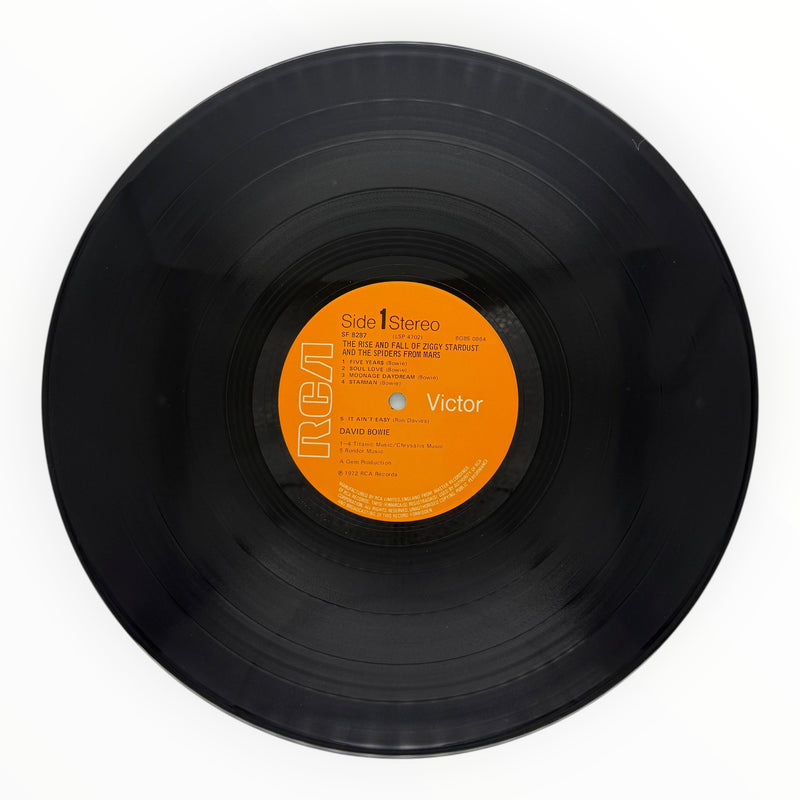 DD Music Geek vintage 1972 David Bowie Ziggy Stardust vinyl LP record with glossy orange RCA Victor label