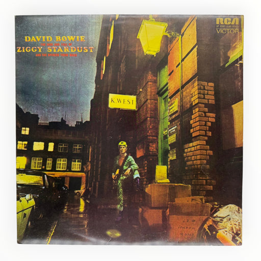 DD Music Geek vintage 1972 David Bowie Ziggy Stardust vinyl LP record sleeve with iconic London street scene cover art
