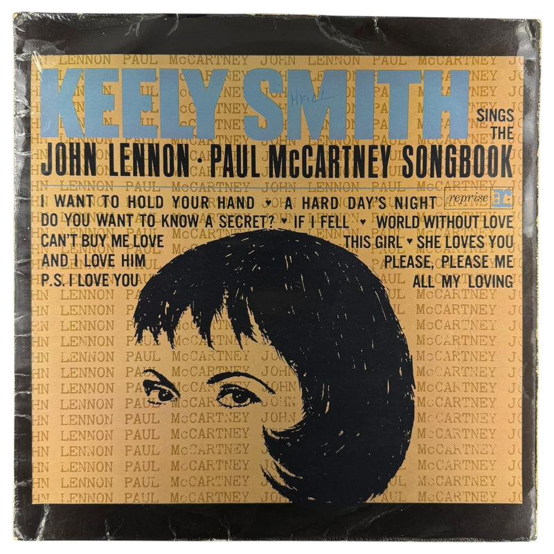 Keely Smith Sings The Lennon-McCartney Songbook vinyl LP. Features a graphic of Keely Smith's face and track titles.