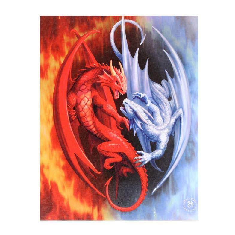 19x25cm Fire and Ice Canvas Plaque by Anne Stokes - DD Music Geek