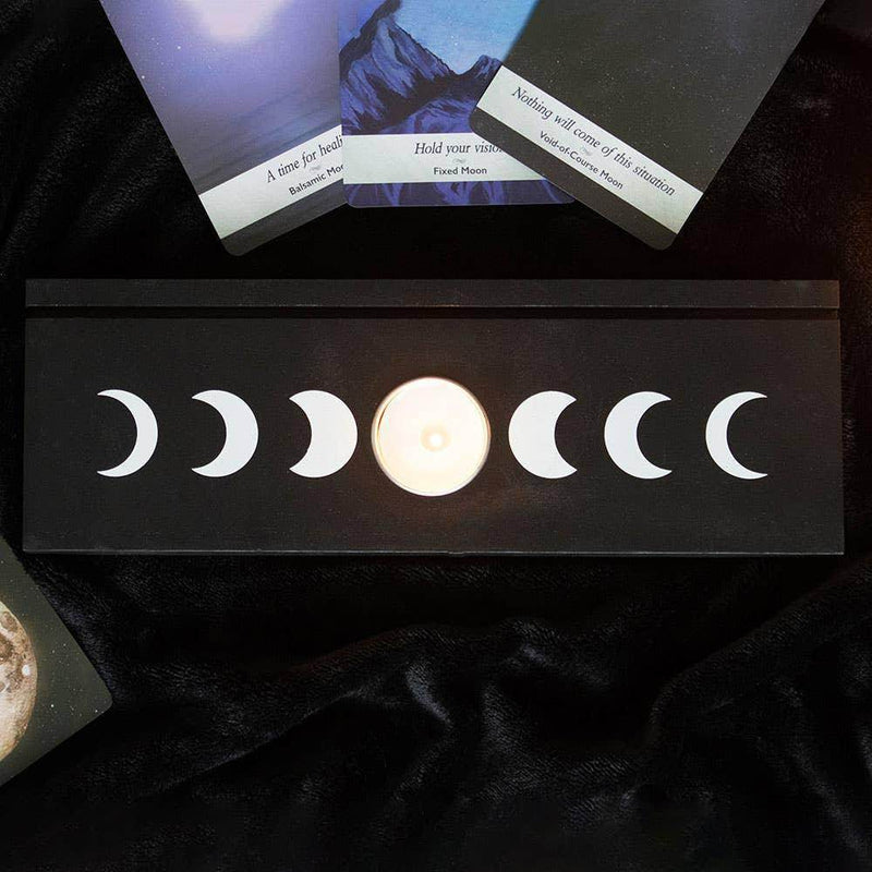 Black Moon Phase Tarot Card Stand Tealight Holder - DD Music Geek