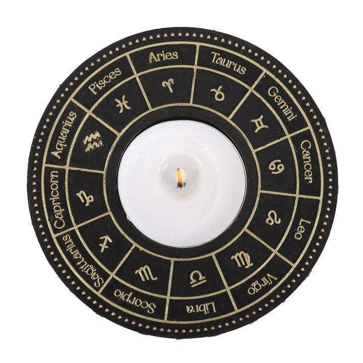 Astrology Wheel Zodiac Tealight Candle Holder - DD Music Geek