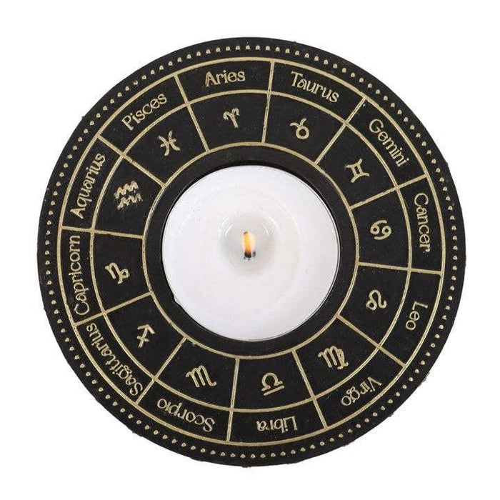 Astrology Wheel Zodiac Tealight Candle Holder