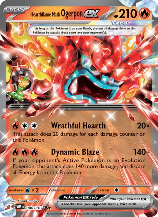 Hearthflame Mask Ogerpon ex - Twilight Masquerade #040 - Normal - Pokémon Card