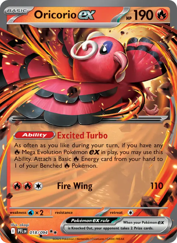 Oricorio ex - Phantasmal Flames #018 - Holo - Pokémon Card