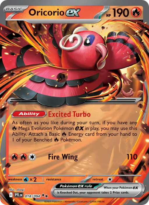 Oricorio ex - Phantasmal Flames #018 - Holo - Pokémon Card
