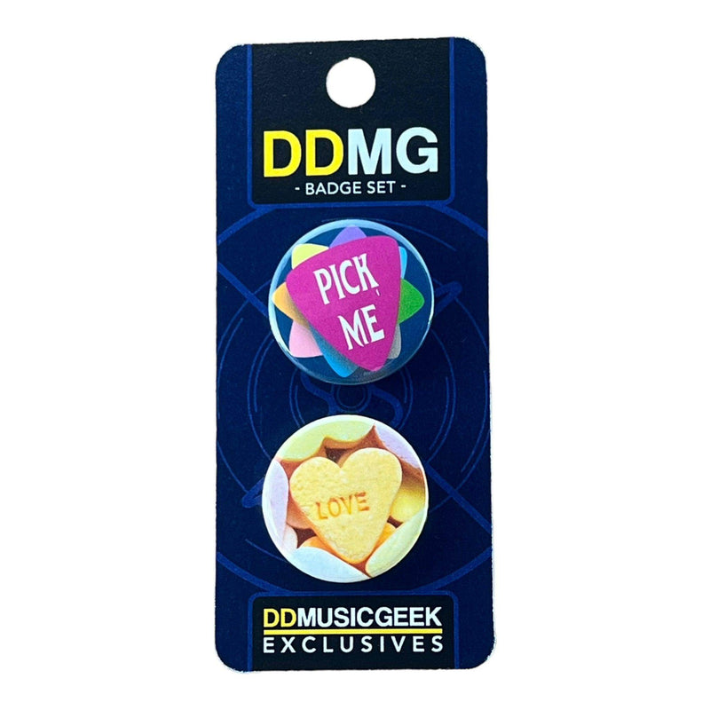 Love Hearts - Twin Badge Set - DD Music Geek