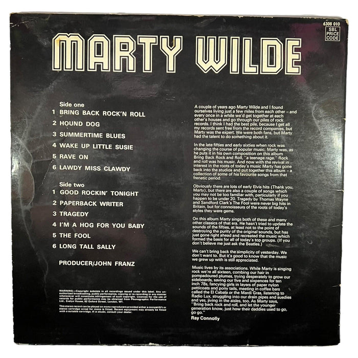 Marty Wilde: Rock 'n' Roll [Preowned Vinyl] VG/VG - DD Music Geek