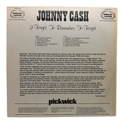 Johnny Cash - I Forgot To Remember To Forget - Vinyl LP - Preowned - Back Cover