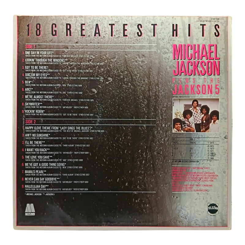 Michael Jackson - 18 Greatest Hits - Vinyl LP - Preowned - Back Cover