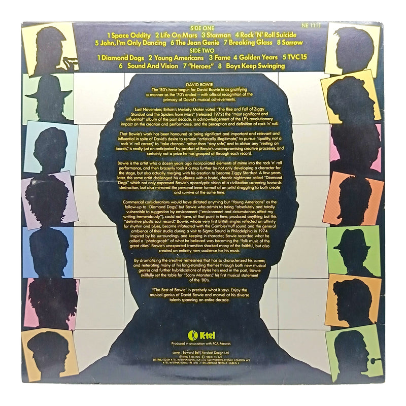 David Bowie - The Best Of Bowie - Vinyl LP - Preowned - Back Cover