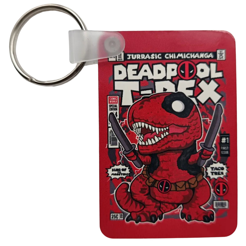 Deadpool T-Rex Comic-Style Cover - Keyring - New