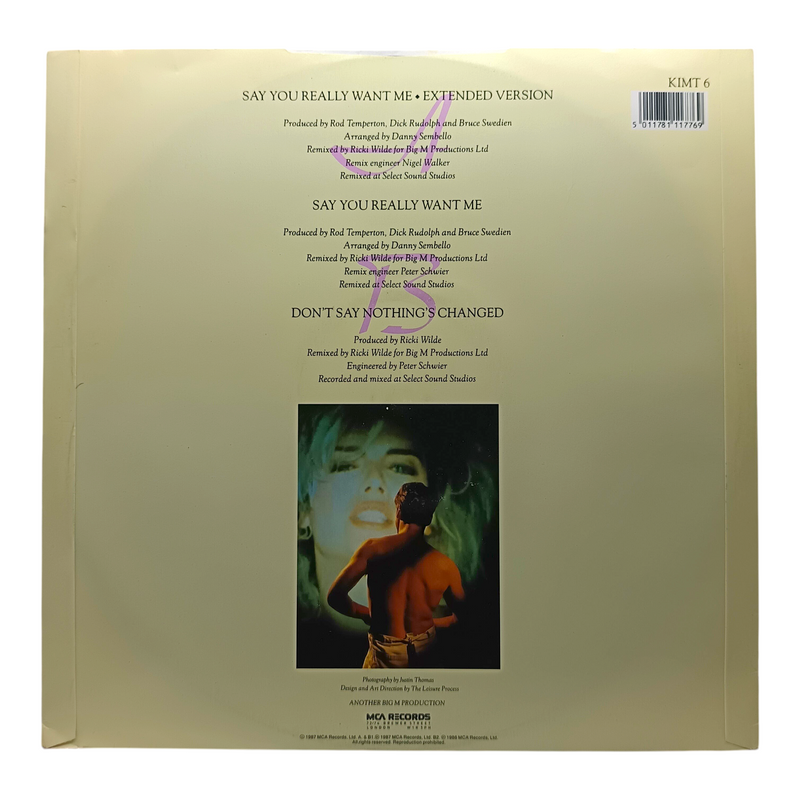 Kim Wilde - Say You Really Want Me - 12 Inch Single - Preowned - Back Cover