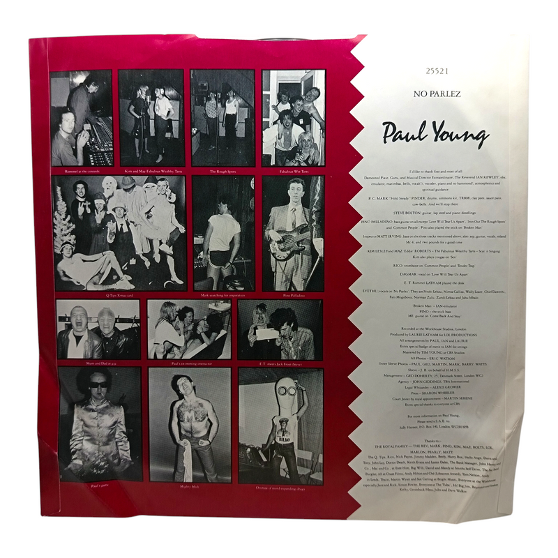 Paul Young - No Parlez - Vinyl LP - Preowned - Inner Sleeve Reverse