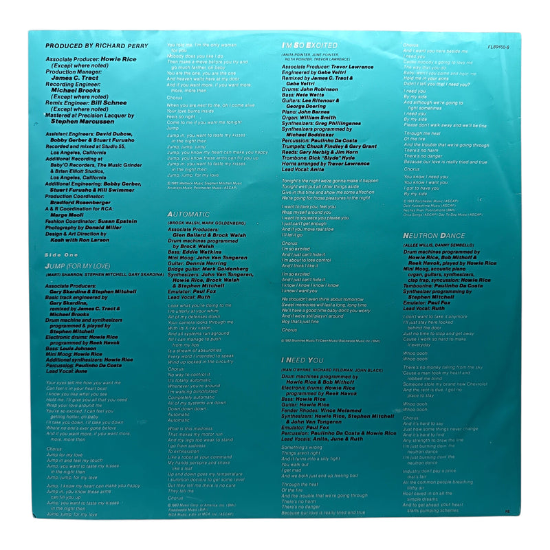 Pointer Sisters - Break Out - Vinyl LP - Preowned - Inner Sleeve Front