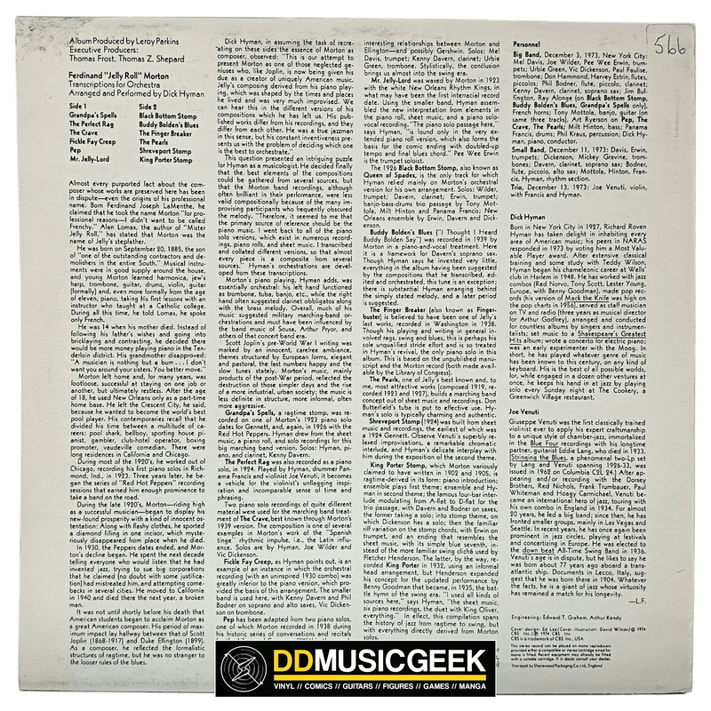 Ferdinand "Jelly Roll" Morton*: Transcriptions For Orchestra (LP, Album) - DD Music Geek